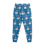 Winter Snowman Pattern Print Sweatpants