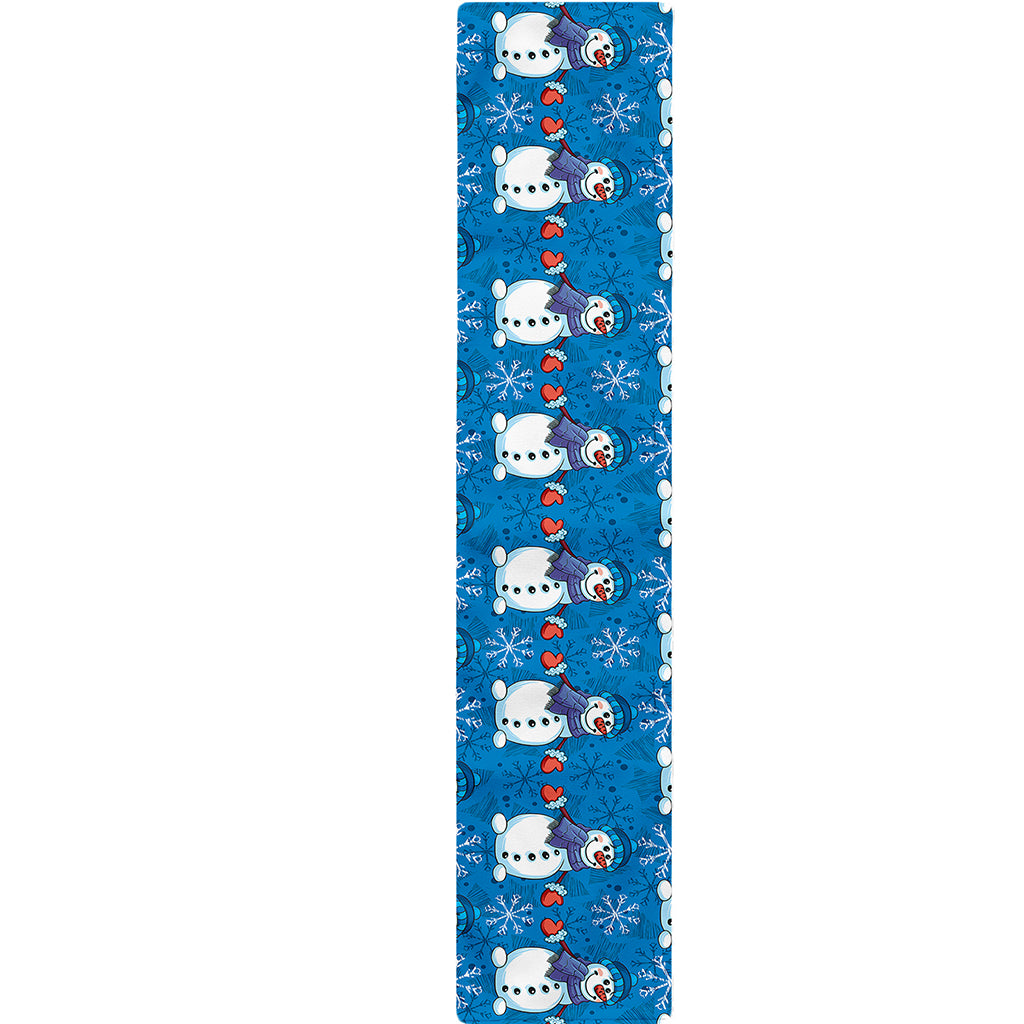 Winter Snowman Pattern Print Table Runner