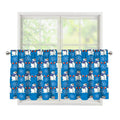 Winter Snowman Pattern Print Tier Curtains