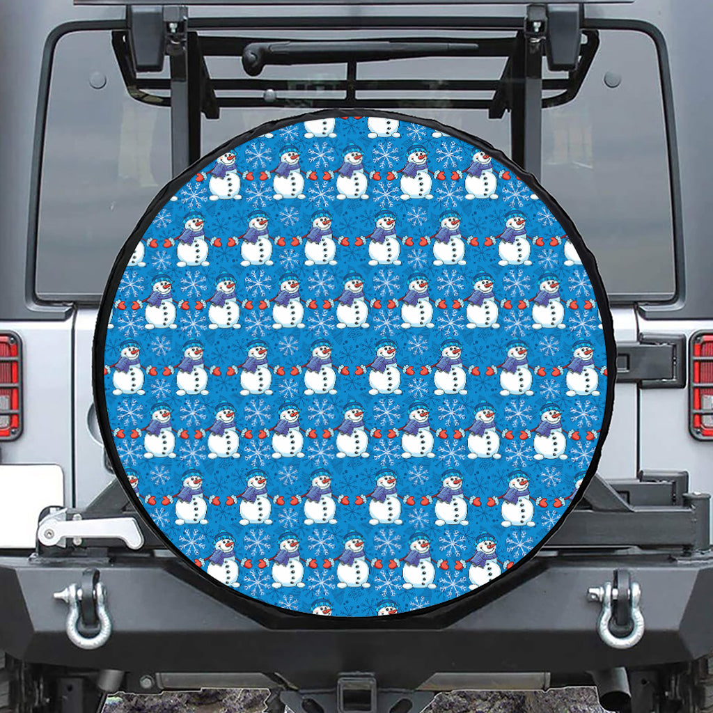 Winter Snowman Pattern Print Tire Cover