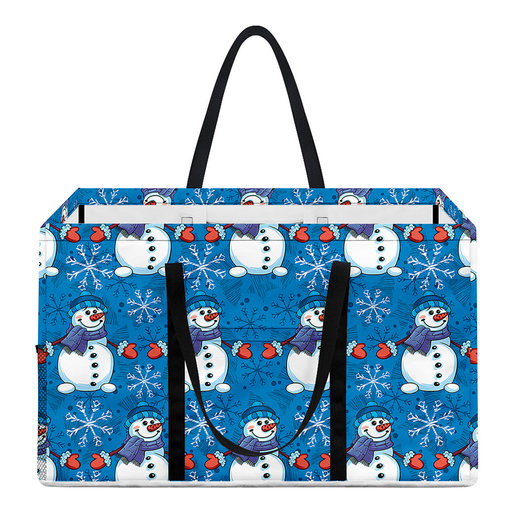 Winter Snowman Pattern Print Utility Tote Bag