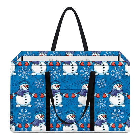 Winter Snowman Pattern Print Utility Tote Bag
