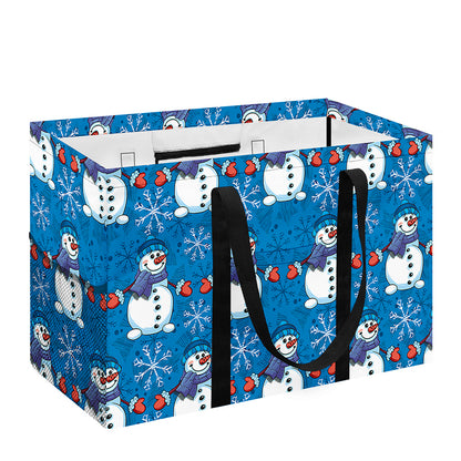 Winter Snowman Pattern Print Utility Tote Bag