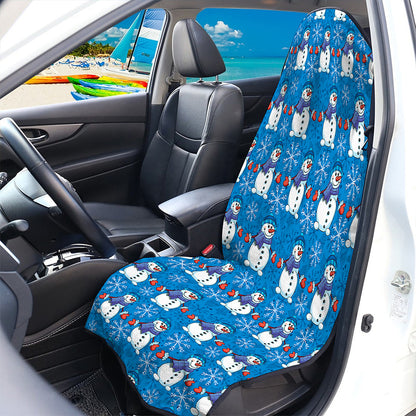 Winter Snowman Pattern Print Waterproof Car Seat Cover