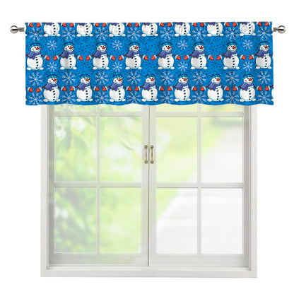 Winter Snowman Pattern Print Window Valance