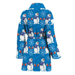 Winter Snowman Pattern Print Women's Bathrobe
