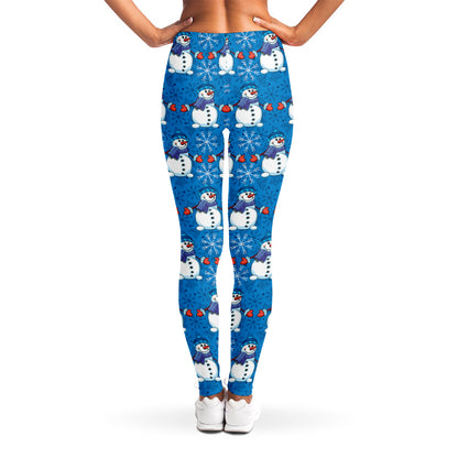 Winter Snowman Pattern Print Women's Leggings