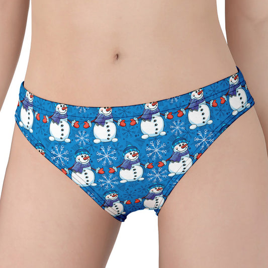 Winter Snowman Pattern Print Women's Panties