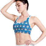 Winter Snowman Pattern Print Women's Sports Bra