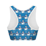 Winter Snowman Pattern Print Women's Sports Bra