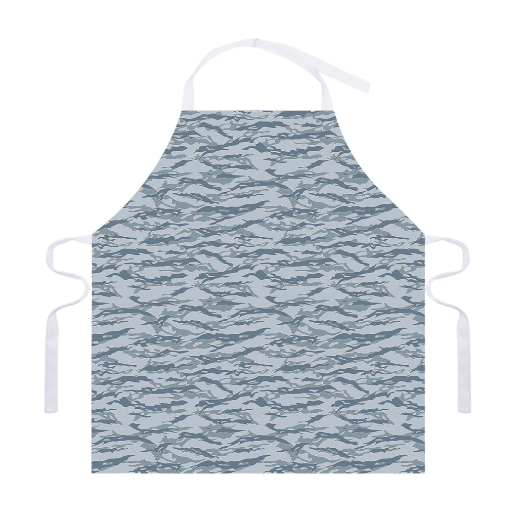 Winter Tiger Stripe Camo Pattern Print Adjustable Apron