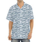Winter Tiger Stripe Camo Pattern Print Aloha Shirt