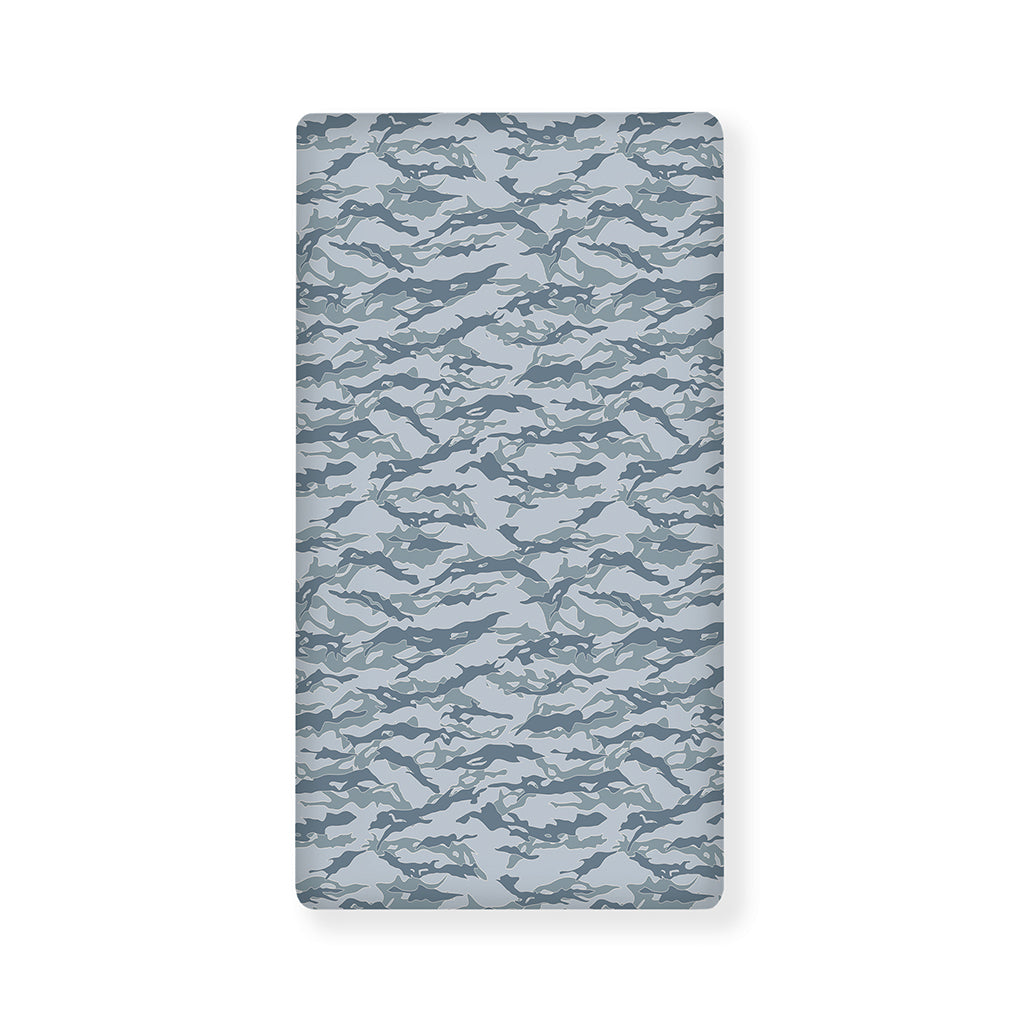 Winter Tiger Stripe Camo Pattern Print Baby Crib Sheet