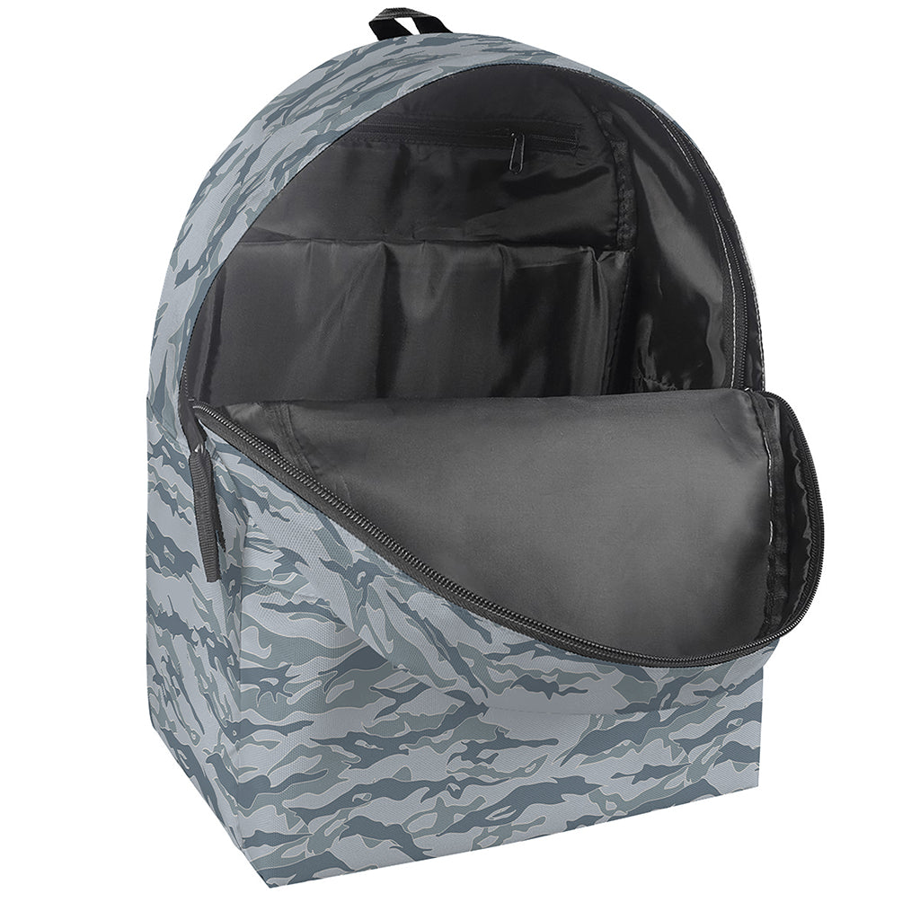 Winter Tiger Stripe Camo Pattern Print Backpack