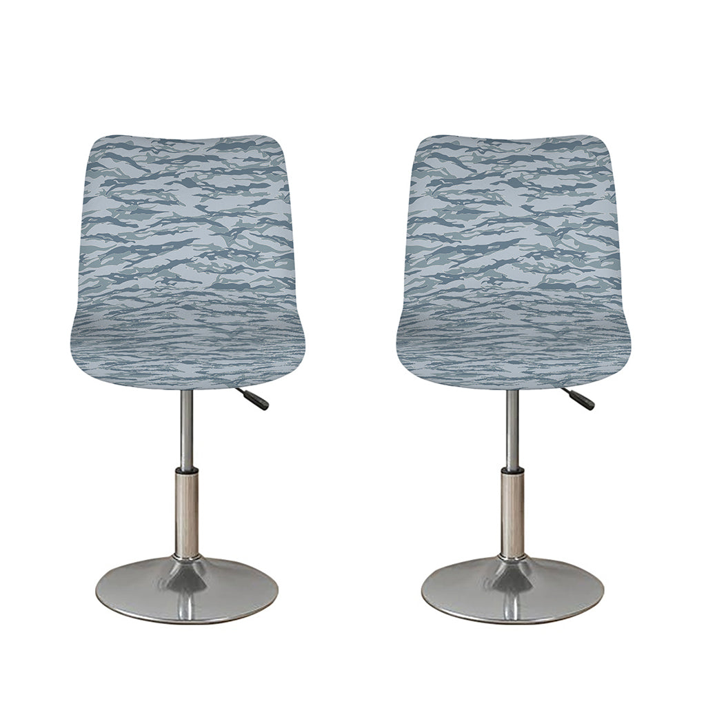 Winter Tiger Stripe Camo Pattern Print Bar Stool Covers