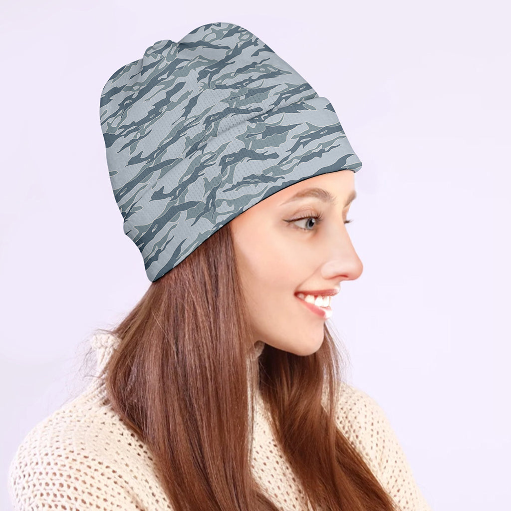 Winter Tiger Stripe Camo Pattern Print Beanie