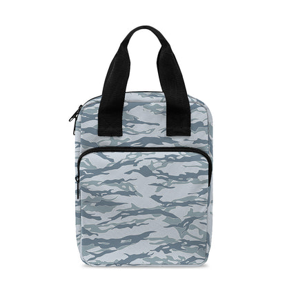 Winter Tiger Stripe Camo Pattern Print Bible Tote Bag