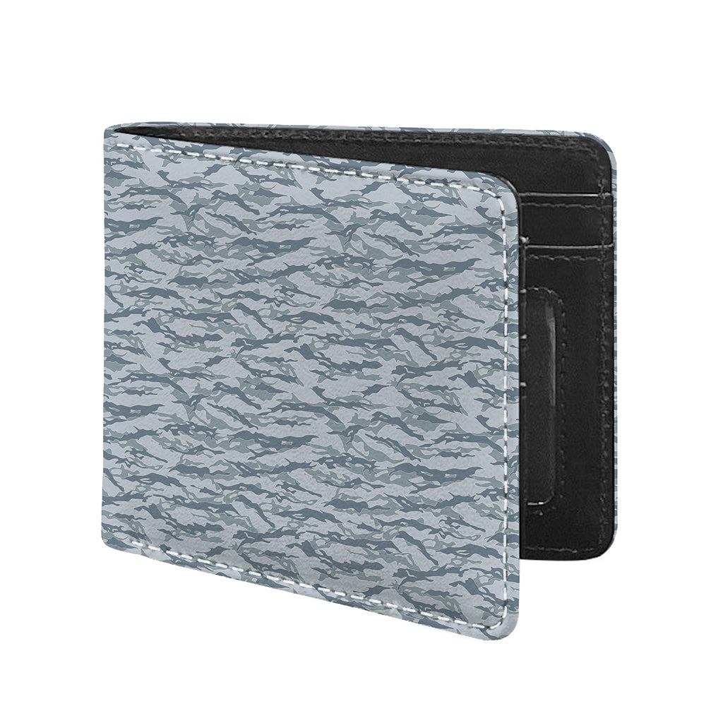 Winter Tiger Stripe Camo Pattern Print Bifold Wallet