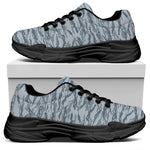 Winter Tiger Stripe Camo Pattern Print Black Chunky Shoes