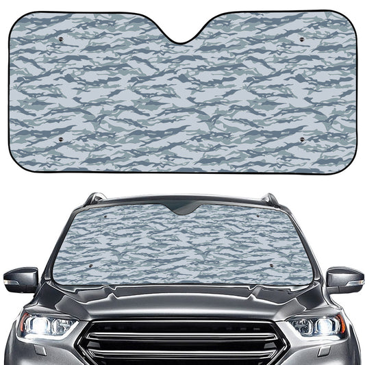 Winter Tiger Stripe Camo Pattern Print Car Windshield Sun Shade