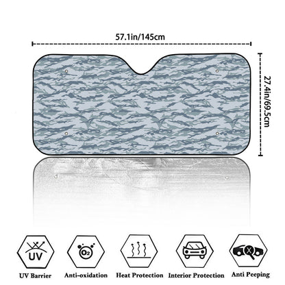 Winter Tiger Stripe Camo Pattern Print Car Windshield Sun Shade