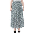 Winter Tiger Stripe Camo Pattern Print Chiffon Maxi Skirt