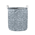 Winter Tiger Stripe Camo Pattern Print Collapsible Laundry Basket