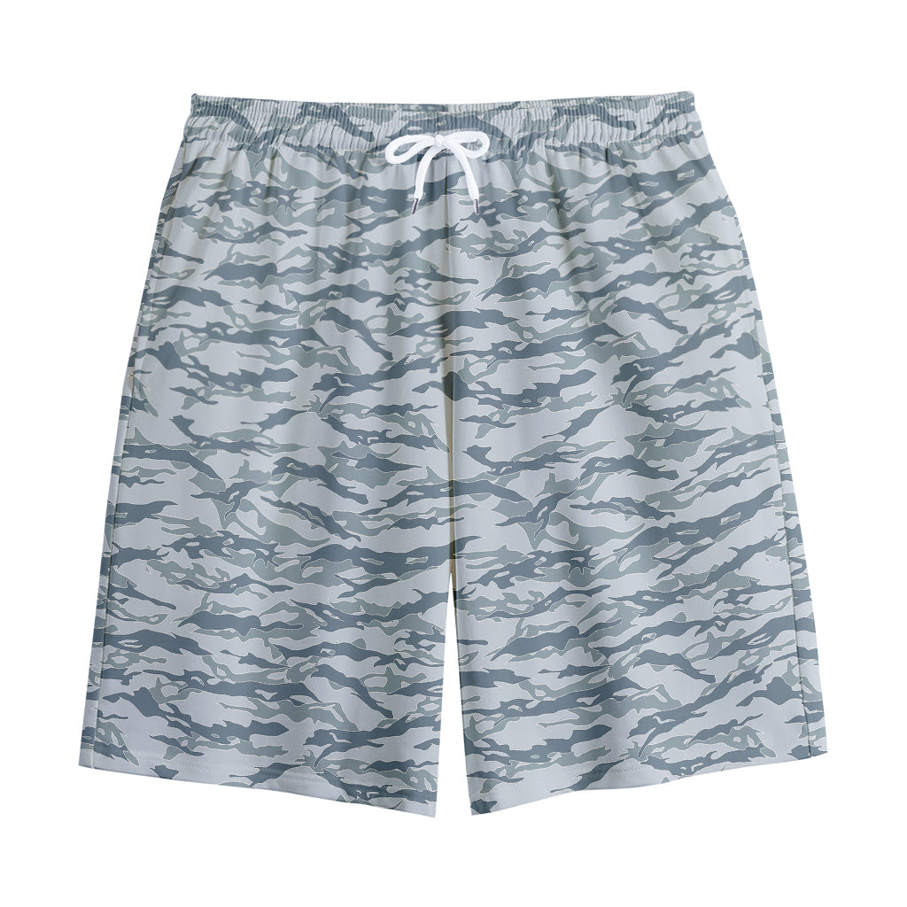 Winter Tiger Stripe Camo Pattern Print Cotton Shorts