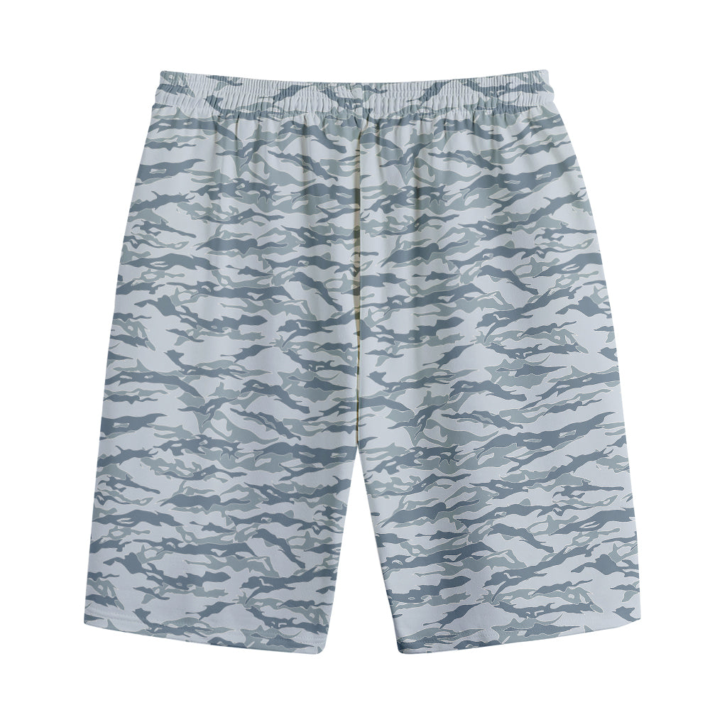 Winter Tiger Stripe Camo Pattern Print Cotton Shorts