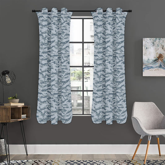 Winter Tiger Stripe Camo Pattern Print Curtain