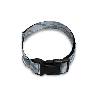 Winter Tiger Stripe Camo Pattern Print Dog Collar