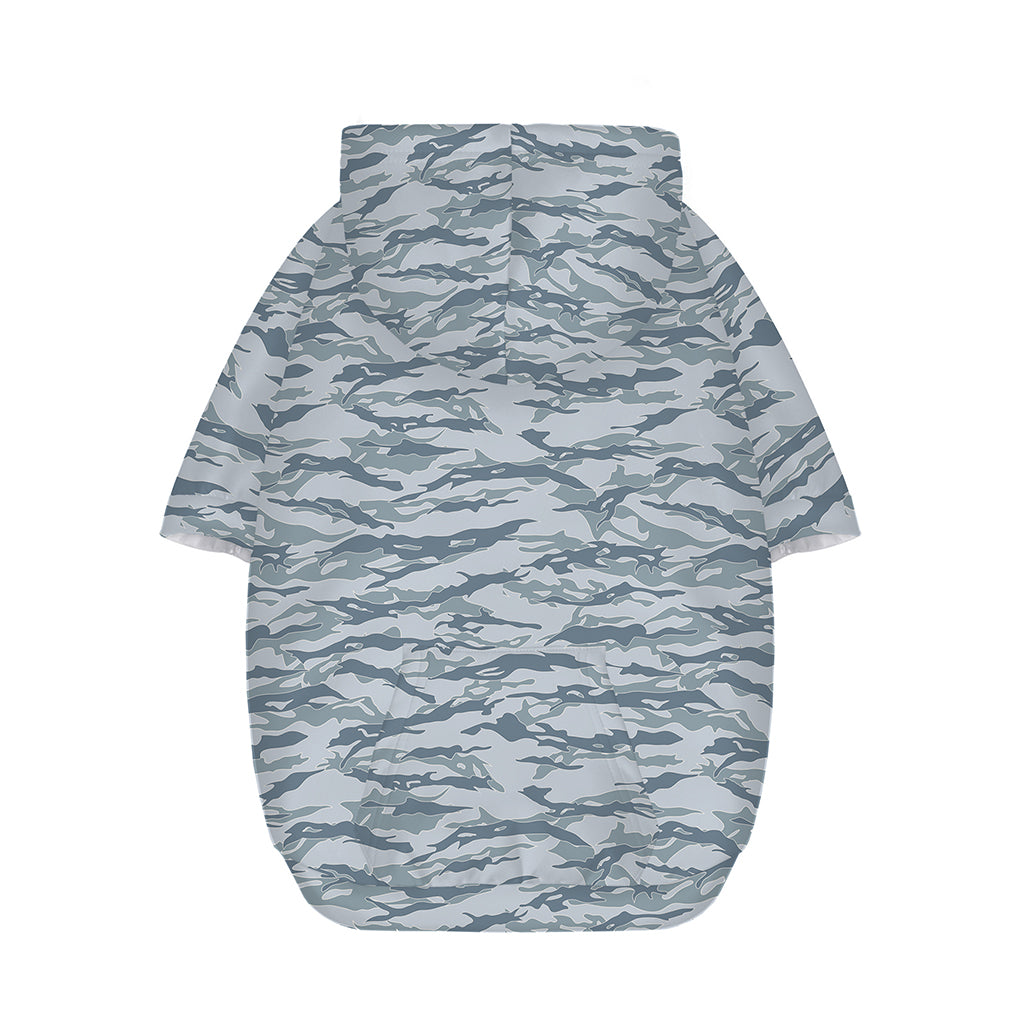 Winter Tiger Stripe Camo Pattern Print Dog Zip Up Hoodie