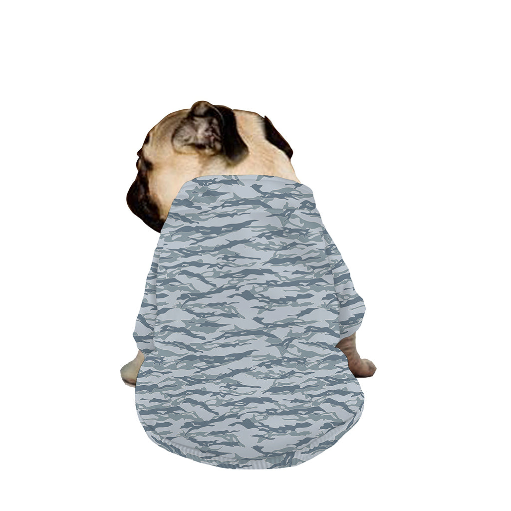 Winter Tiger Stripe Camo Pattern Print Dog Zip Up Jacket