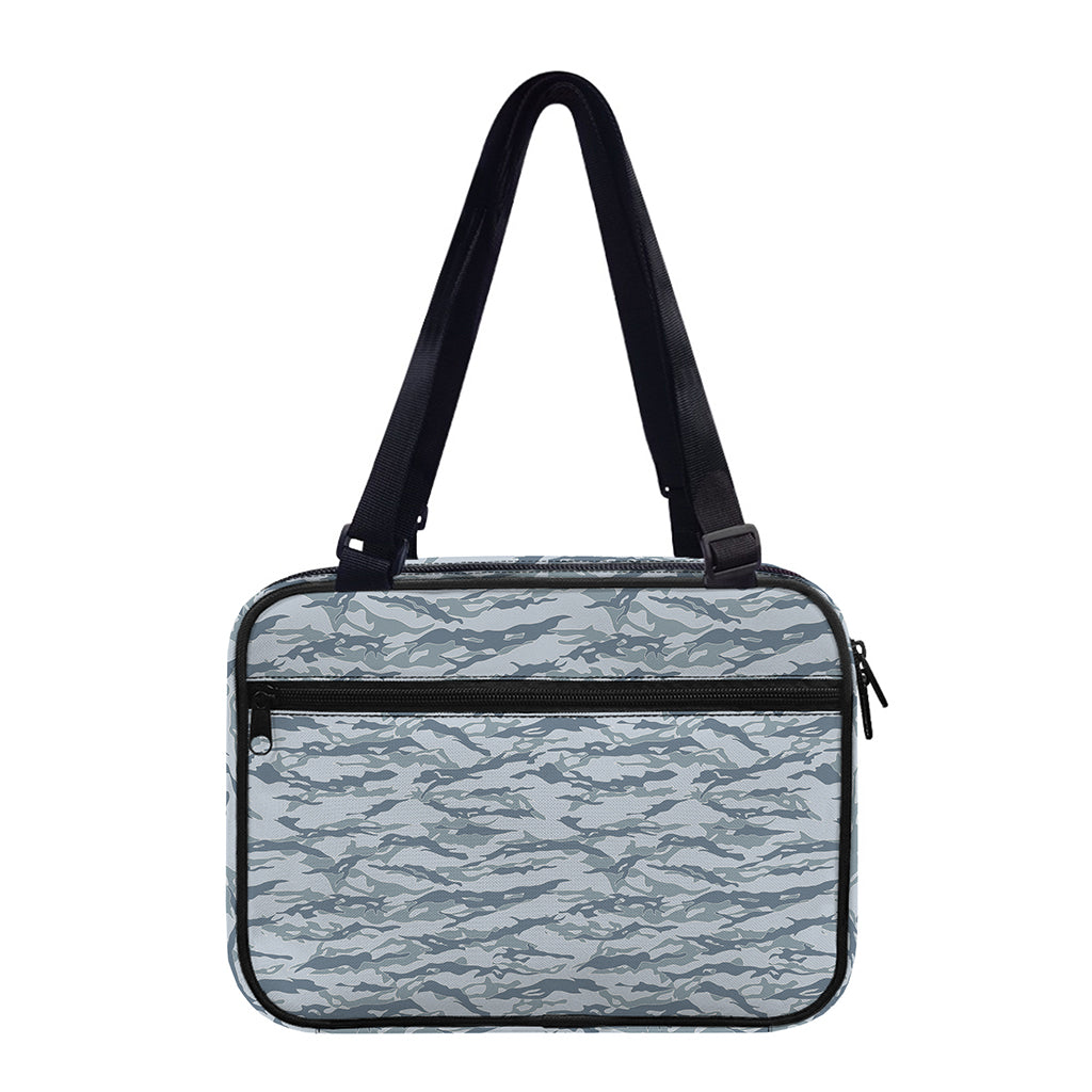 Winter Tiger Stripe Camo Pattern Print Double Strap Bible Bag