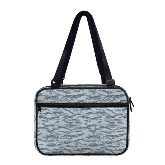 Winter Tiger Stripe Camo Pattern Print Double Strap Bible Bag