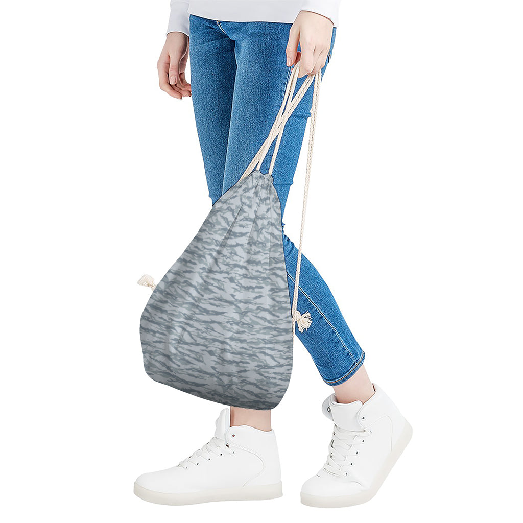 Winter Tiger Stripe Camo Pattern Print Drawstring Bag