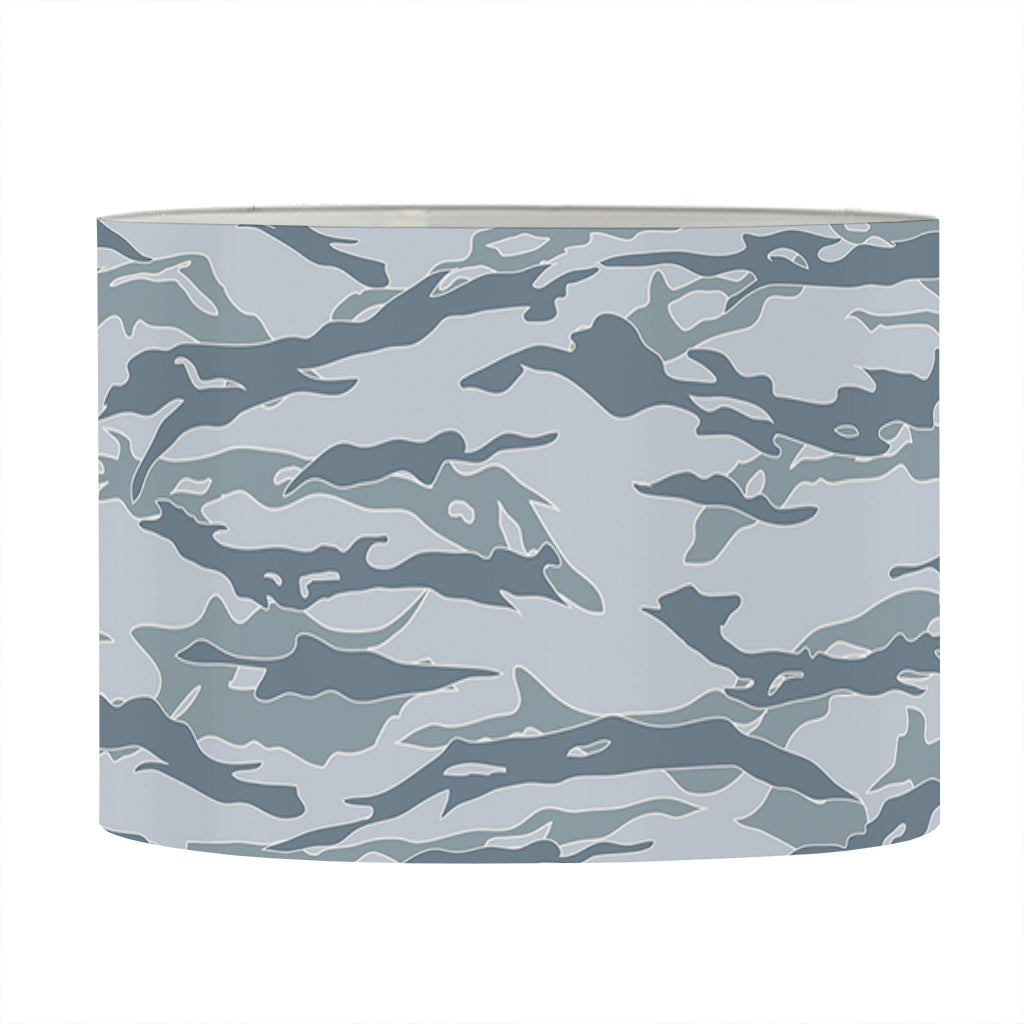 Winter Tiger Stripe Camo Pattern Print Drum Lamp Shade