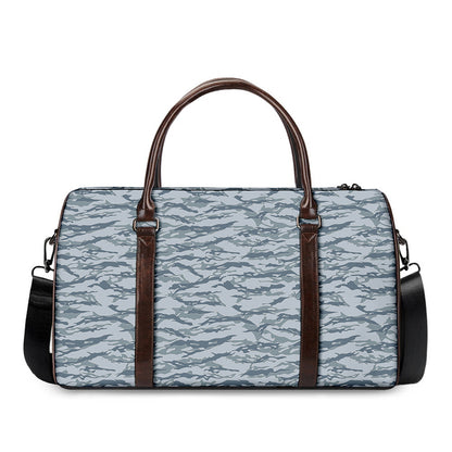 Winter Tiger Stripe Camo Pattern Print Duffle Bag