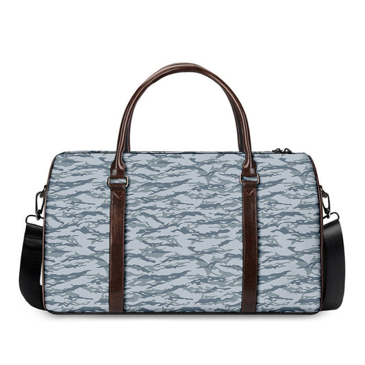 Winter Tiger Stripe Camo Pattern Print Duffle Bag