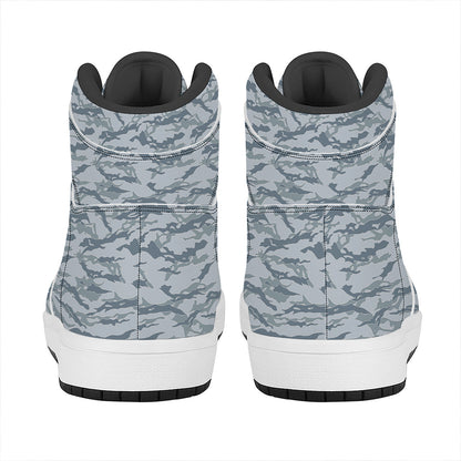 Winter Tiger Stripe Camo Pattern Print High Top Leather Sneakers