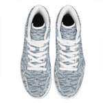 Winter Tiger Stripe Camo Pattern Print High Top Leather Sneakers