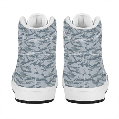 Winter Tiger Stripe Camo Pattern Print High Top Leather Sneakers