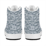 Winter Tiger Stripe Camo Pattern Print High Top Leather Sneakers