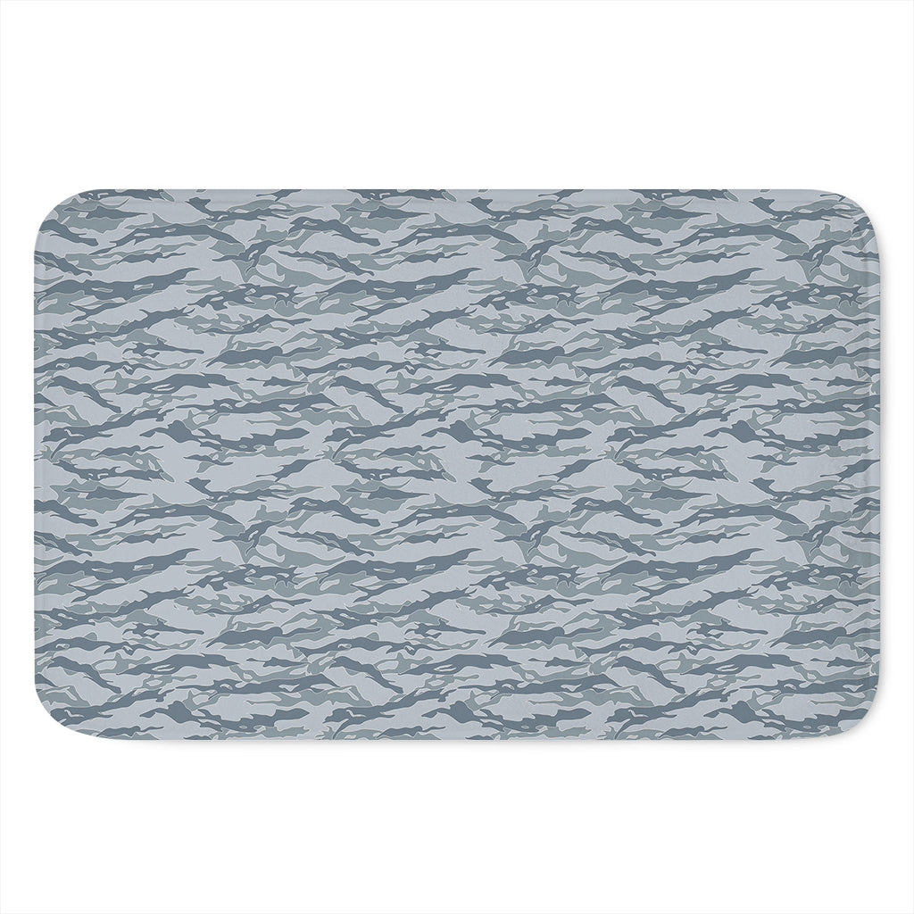 Winter Tiger Stripe Camo Pattern Print Indoor Door Mat