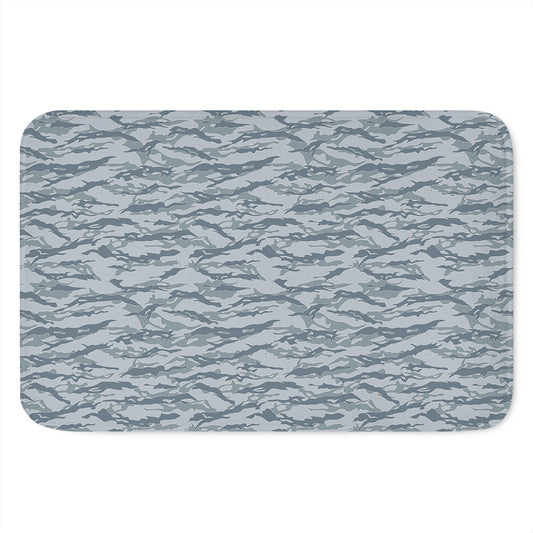 Winter Tiger Stripe Camo Pattern Print Indoor Door Mat