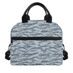 Winter Tiger Stripe Camo Pattern Print Insulated Lunch Bag