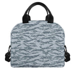 Winter Tiger Stripe Camo Pattern Print Insulated Lunch Bag