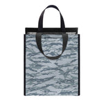 Winter Tiger Stripe Camo Pattern Print Insulated Lunch Tote