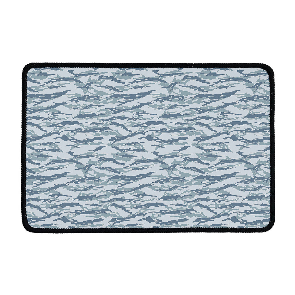 Winter Tiger Stripe Camo Pattern Print Kitchen Mat