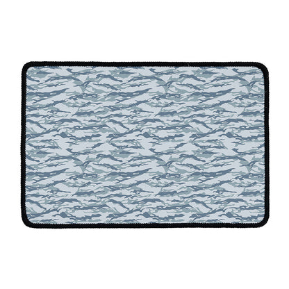 Winter Tiger Stripe Camo Pattern Print Kitchen Mat